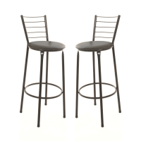 2 Banquetas Altas com Encosto 5 Arames para Bancada e Cozinha